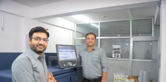 New Delhi’s MD Graphics installs Konica Minolta AccurioLabel 230 Dheeraj Sharma, managing director of M.D Graphics (on the left) with the AccurioLabel 230