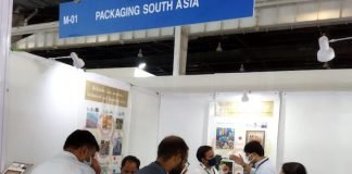 IndiaCorr Expo and India Folding Carton 2021 show opens The Packaging South Asia stand M01 at the IndiaCorr Expo and India Folding Carton Show at the Greater Noida Expo Center Photo PSA