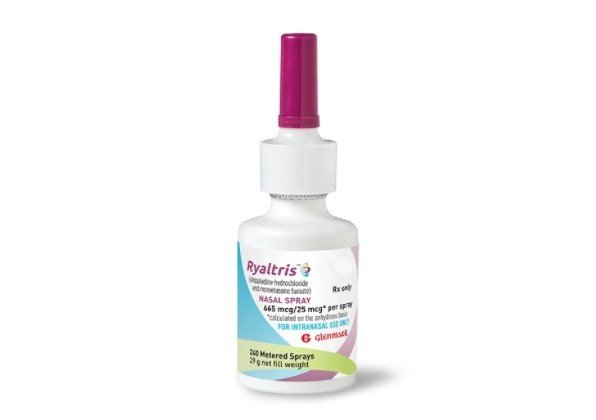 Aptar nasal spray Glenmark Ryaltris nasal spray is used for the treatment of seasonal allergic rhinitis in adults