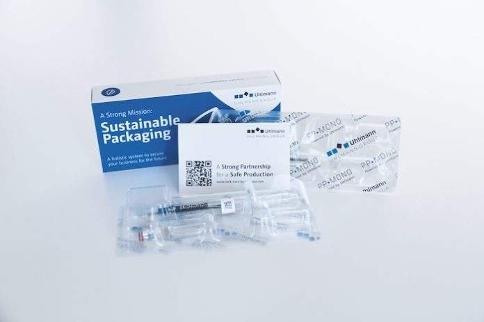 6 uhlmann Sustainable Packaging_PP-Mono-Web700 The system by Uhlmann makes it possible to switch from classic PVC blisters to more sustainable mono-material packaging made of PE. Copyright Uhlmann