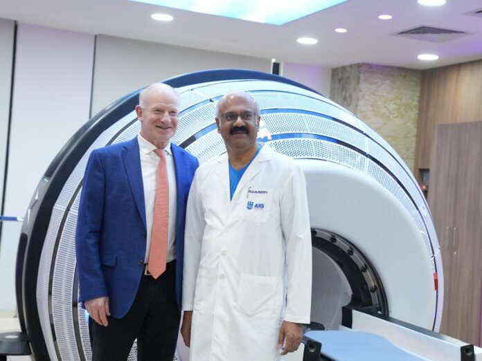 (L to R) John R. Adler, inventor of CyberKnife and ZAP-X and Dr. D. Nageshwar Reddy, Chairman, AIG Hospitals AIG