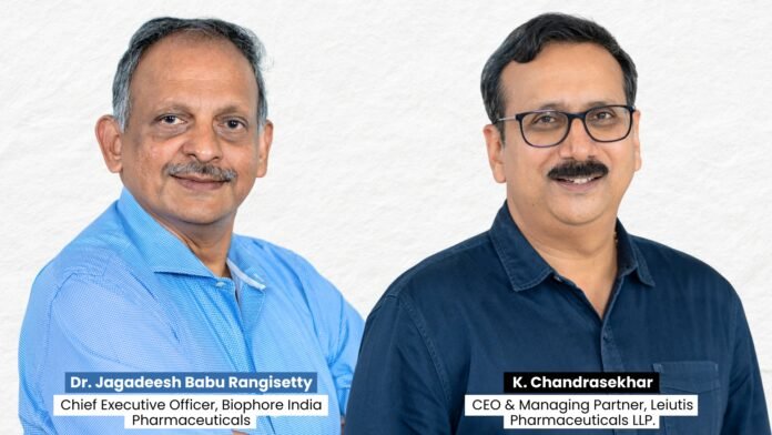 Dr. Jagadeesh Babu Rangisetty, Chief Executive Officer, Biophore India Pharmaceuticals & K. Chandrasekhar, CEO & Managing Partner, Leiutis Pharmaceuticals LLP..jpg (2) Leiutis