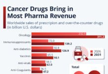 Cancer drugs bring in the most pharma revenue Cancer drugs bring most pharma revenue Graphic Statista
